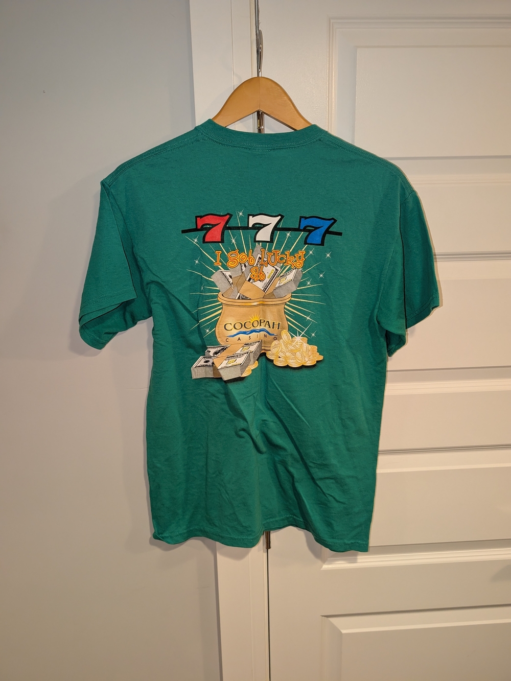 '777' Jackpot Cocopah Casino Arizona Gildan Green Graphic Tee